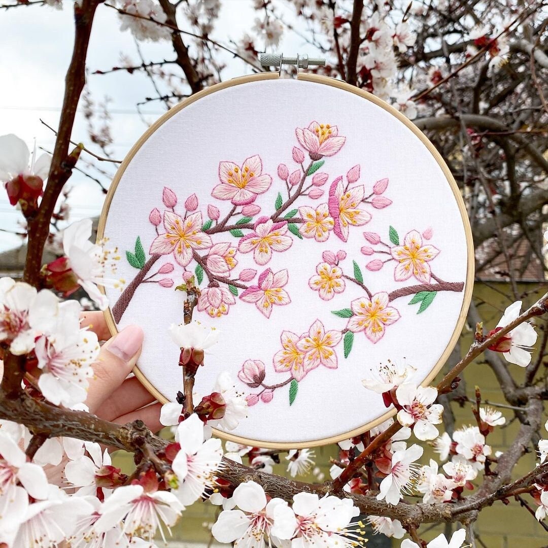 Cherry Blossom Hand Embroidery Pattern