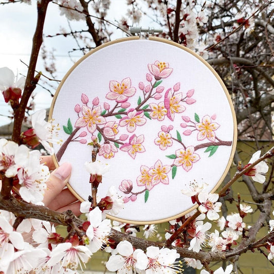 Cherry Blossom Hand Embroidery Pattern