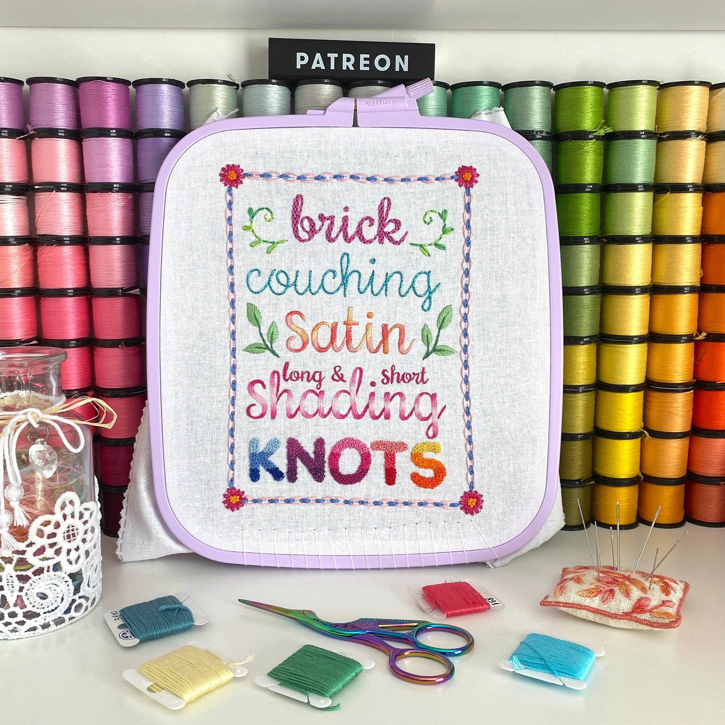 Advanced Lettering Sampler Page - Hand Embroidery Pattern