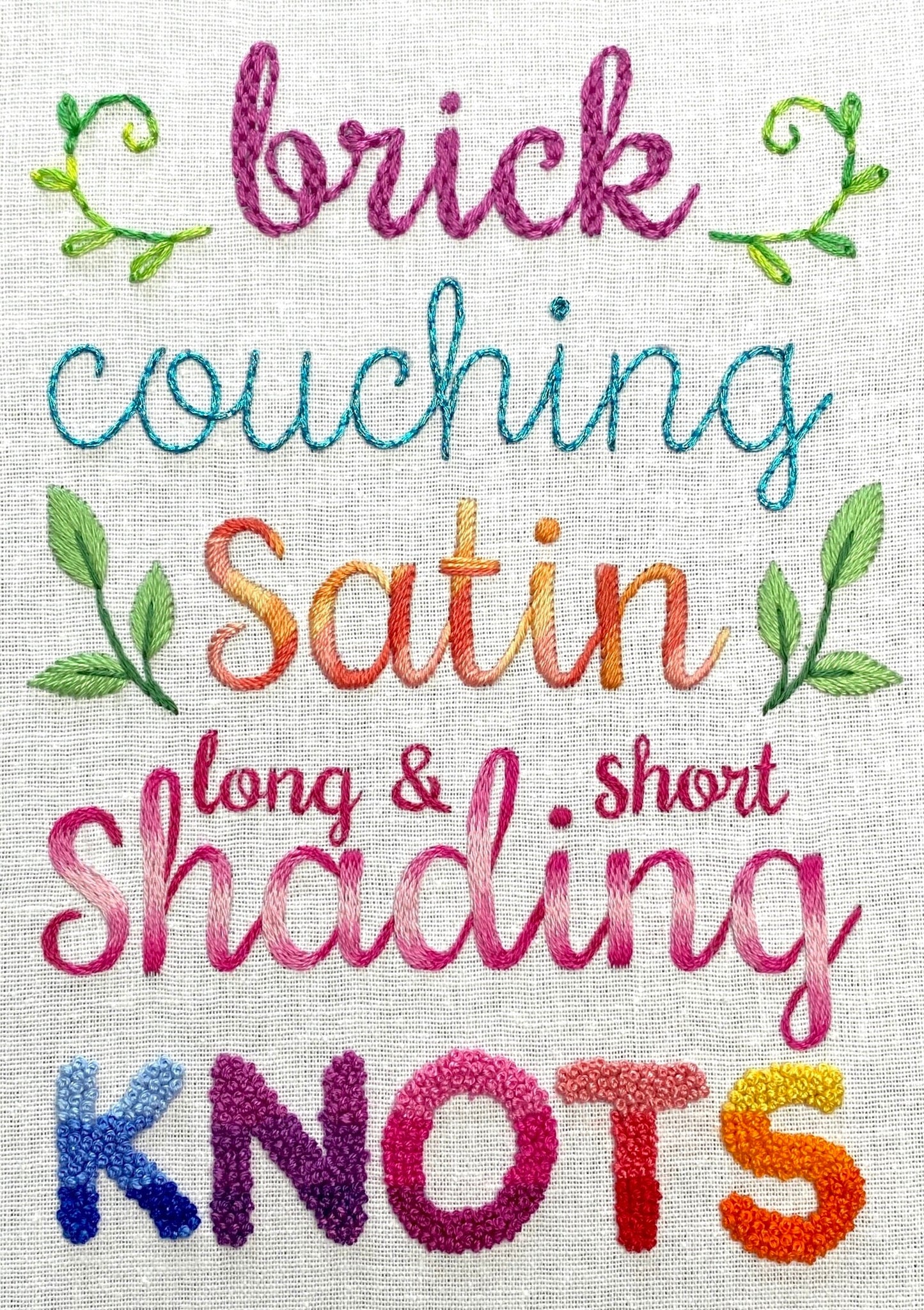 Advanced Lettering Sampler Page - Hand Embroidery Pattern