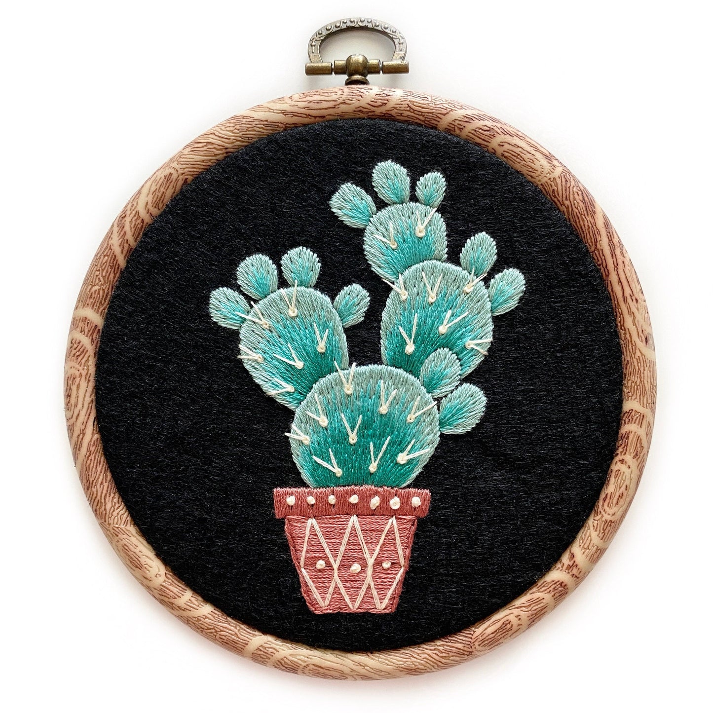 Cactus in a Flower Pot Hand Embroidery Pattern