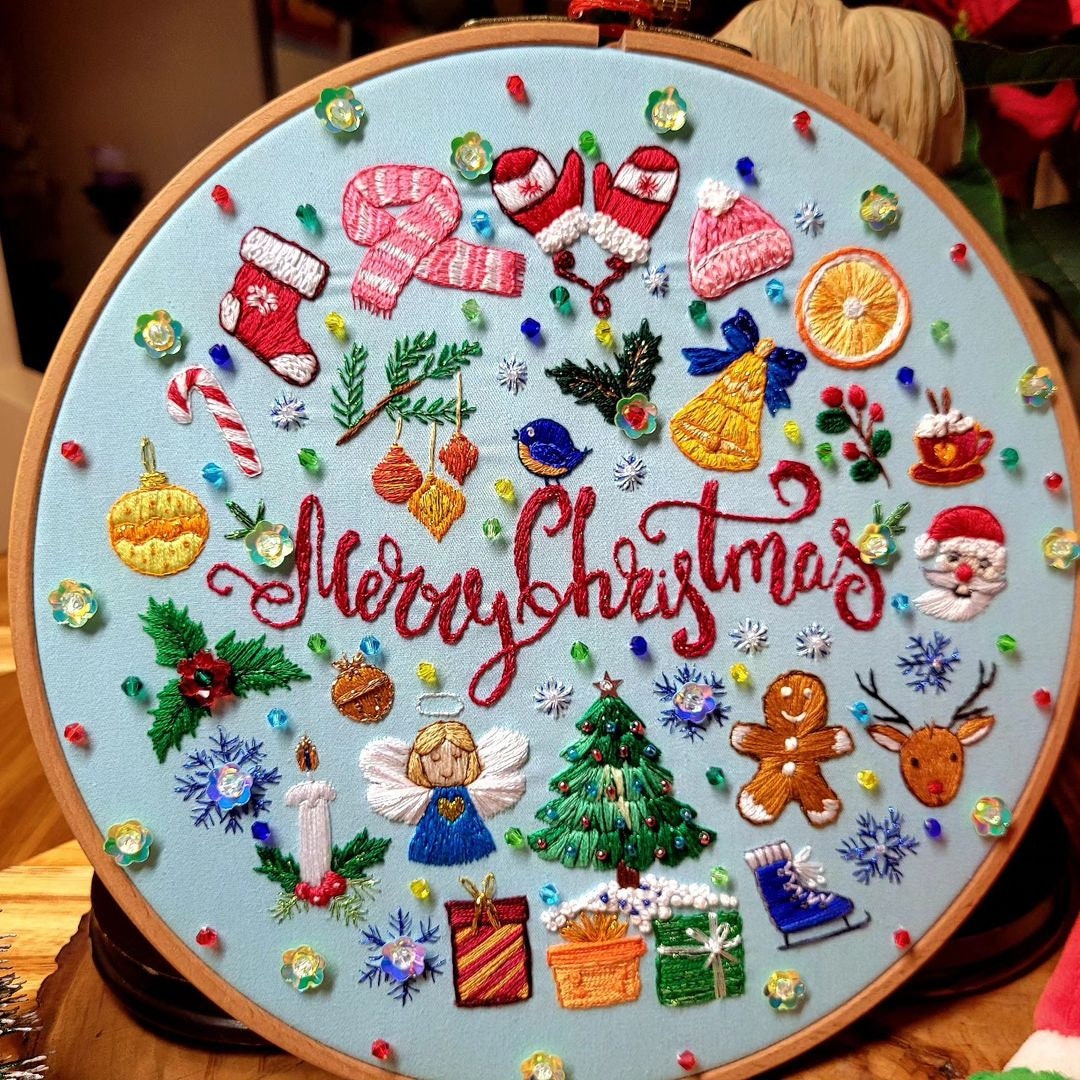 "Advent Calendar" Christmas Stitch Along 🎄 Hand Embroidery Pattern + Video Tutorials